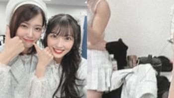 大西桃香！楽屋で着替え中の姿がメンバーに自撮りに映り込んでしまう！ブラジャー丸出し！