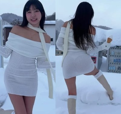 韓国グラドルのピョ・ウンジのTバックスケスケ北海道旅行