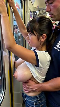 爆乳美少女AI彼女と合意のもと痴漢電車でスリルの連続♡