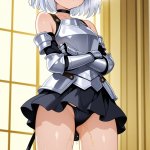 【エロ画像】白髪サイドテールむっちり×おしっこ・放尿_AI