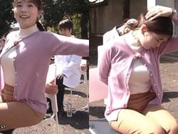 あさイチで条谷有香アナの着衣むっちりおっぱい体操が映し出される