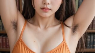 【AI腋毛画像】図書館でAI美女の腋毛を眺めたい