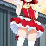 【エロ画像】赤髪サイドテール長身貧乳×美少女エロ_AI_アニメエロ画像