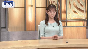 森山みなみアナ　ニットの豊乳！！