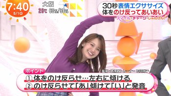 井上清華アナ　ニットのエクササイズ！！【GIF動画あり】