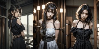 【AIエロ動画】拘束されたAI美女が服を脱がされて全裸に！