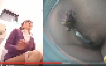 【卑猥アナルを接写】一般人ＯＬさんが洋式トイレで体クネクネさせながら排便中です（やや閲覧注意）
