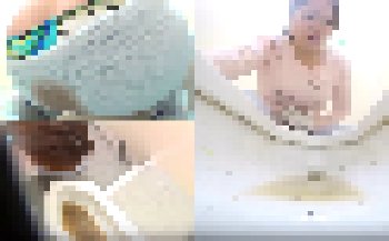 【貰いゲロ注意】和式トイレで嘔吐しながら下痢漏らしちゃう素人女性（閲覧注意動画）