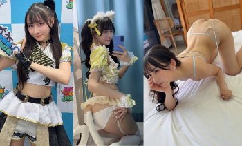 伊織芽衣！現役アイドルの半ケツ画像！お尻の割れ目をガッツリ公開！