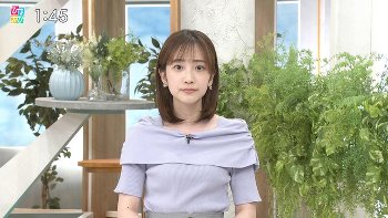 南後杏子アナ　ニットで胸元強調！！【GIF動画あり】