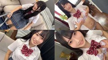 【素人】リアル清楚文系制服女子の生々しい反応がシコい！膝丈スカートで清純制服かのんちゃん。