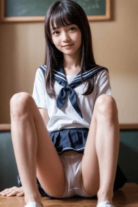 女子高生風の美少女のエッチなパンチラ