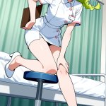 【エロ画像】ライム色ツインおさげスレンダー×ナース服_AI_アニメエロ画像