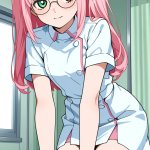 【エロ画像】桜色セミロングむっちり小柄×ナース服_AI_アニメエロ画像
