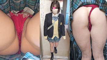 【upskirt3216逆さ撮りJK】6日間エレベーター内でハミマンする生Pを撮られるむっちりすぎる大きなお尻がエロいJKのパンツ事情