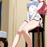 【エロ画像】桜色ウェーブ巨乳むっちり×オナニー・自慰_AI_アニメエロ画像