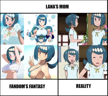 【画像】現実を見ろ！ポケモンのスイレンママは貧乳なんだ！巨乳ばっかり描きやがって