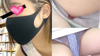 【eros2943乳首チラ・パンチラ】ロントスケスケの陰毛丸見えな水色レースPと胸元から美味しそうなピンク乳首を撮られちゃう美人JD