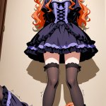 【エロ画像】オレンジウェーブロング貧乳×アヘ顔・イキ顔_AI_アニメエロ画像