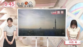 「Oha!4」お天気お姉さん　ノースリニットで巨乳がくっきり！！