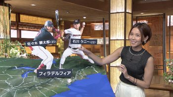 ヒロド歩美アナ　セクシーノースリーブ！！