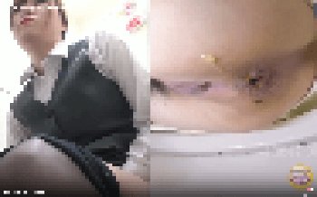 【尻穴ぱっくり】女性事務員が洋式トイレで快便中（排泄動画）