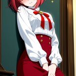 【エロ画像】赤髪ボブ細身長身×オナニー・自慰_AI_アニメエロ画像