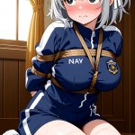 【エロ画像】グレー髪サイドテールむっちり×縛り・拘束_AI_アニメエロ画像