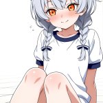 【エロ画像】グレー三つ編み長身貧乳×体操服・ブルマ_AI_アニメエロ画像