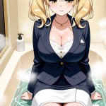 【エロ画像】ピンク髪ツインテール巨乳×お風呂・入浴_AI_アニメエロ画像