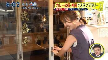 滝菜月アナ　ノースリーブのセクシー食レポ！！