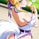 【エロ画像】金髪アップスタイル巨乳×美少女エロ_AI_アニメエロ画像