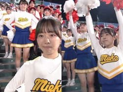 第108回全国高校野球で三重チア平田◯々がアンスコから白パンチラ