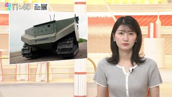 吉村恵里子アナ　ニットで胸元強調！！