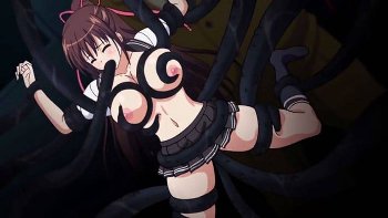 触手と肉棒で上下ズボズボ責められ箍が外れた巨乳少女の媚肉が嫌悪を超えて悦に覆われる恥辱サーカス