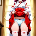 【エロ画像】マゼンタセミロング貧乳小柄×くぱぁ・大開脚_AI_アニメエロ画像