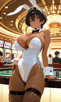 脱衣カジノで褐色バニーちゃんに完勝したったｗｗ♥️💗♥️💗♥️