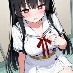 【エロ画像】黒髪セミロングウェーブ丸顔×ナース服_AI_アニメエロ画像