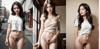 下半身丸裸のAI美女たち【AIエロ画像】