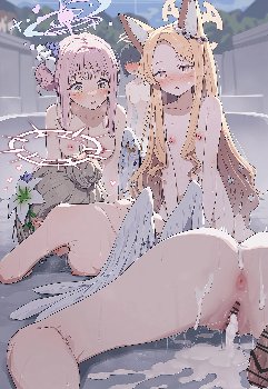 シャーレのお風呂が壊れちゃった…そうだ！トリニティに行こう！♥️💗♥️💗♥️