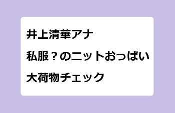 井上清華アナ｜私服？のニットおっぱい！大荷物チェック
