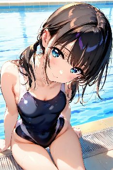 【AIイラスト】プールと女の子のAI画像まとめ【アニメ調】 Part 2