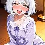 【エロ画像】白髪外ハネボブむっちり×アヘ顔・イキ顔_AI_アニメエロ画像
