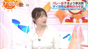 【画像】阿部華也子アナ　ニットの巨乳！！