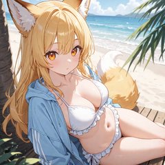 狐っ娘な彼女と脱衣詰将棋～海デート編～【体験版】