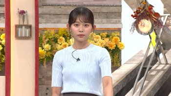【画像】松﨑涼佳アナ　ニットで胸元を強調！！
