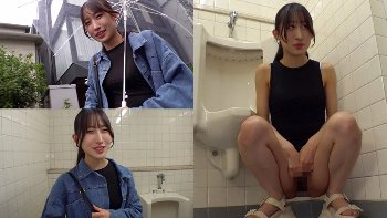 (おすすめ)【私服ぶっかけ】黒いタイトワンピースにおしっこをぶっかけられ上に羽織ったデニムのジャケットも尿臭くなる