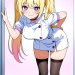 【エロ画像】金髪ツインテールグラマラス×ナース服_AI_アニメエロ画像