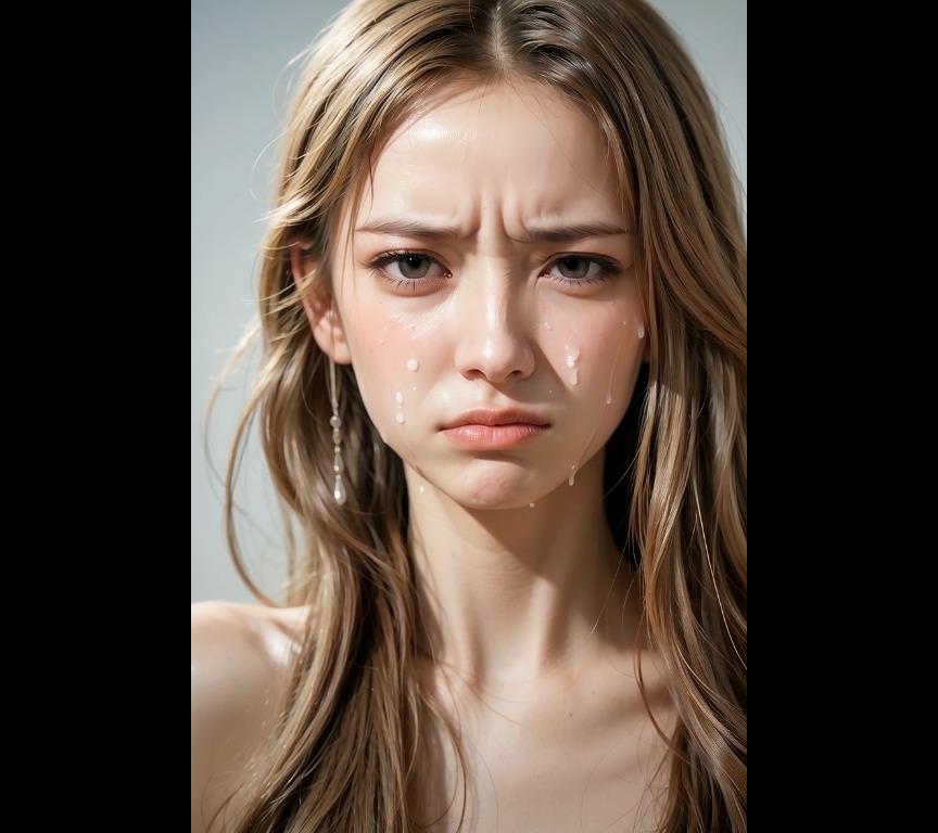 金髪美女が顔射されるAIエロ動画